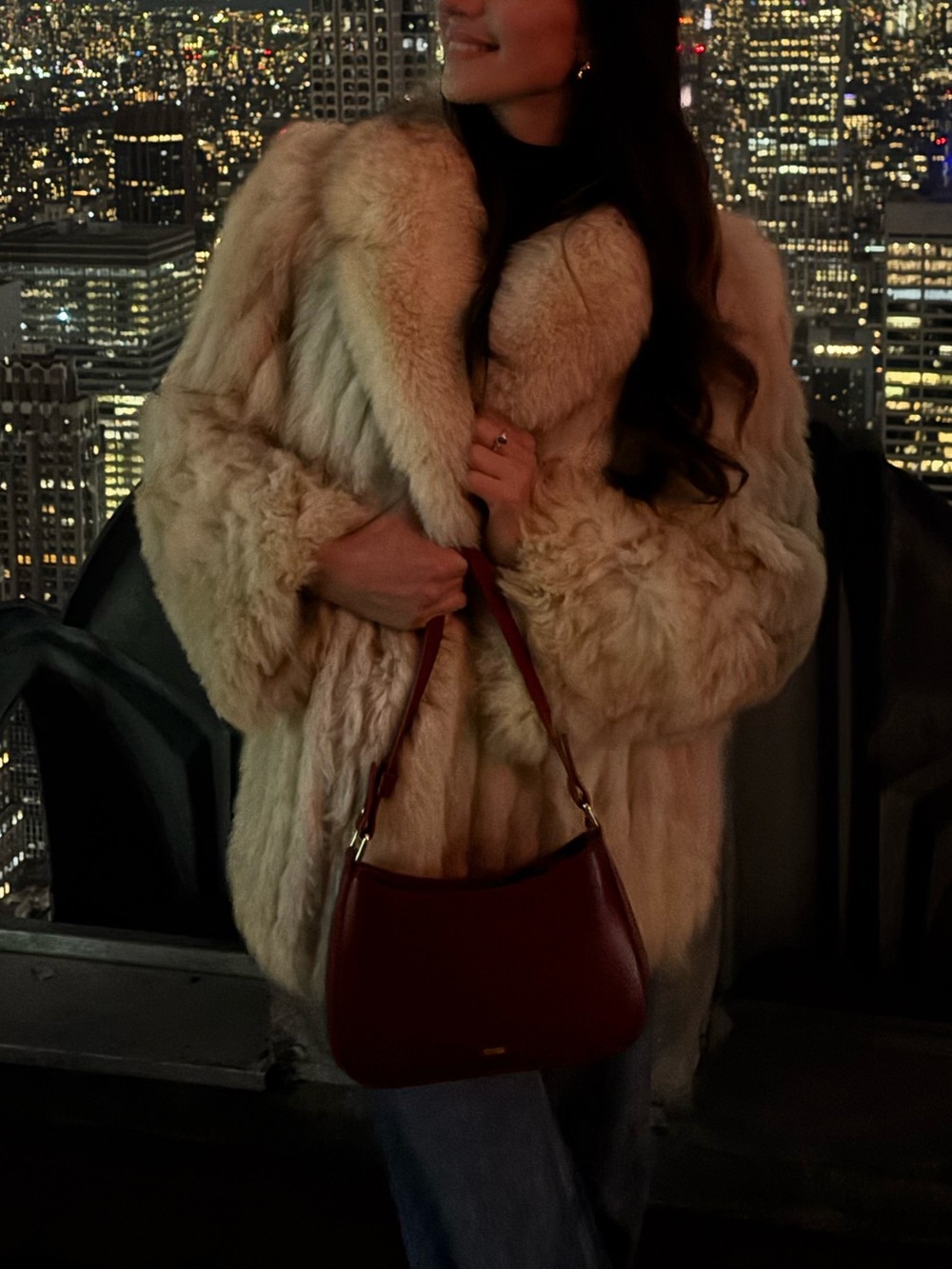 Luxury Cream Fox Fur Coat - Women